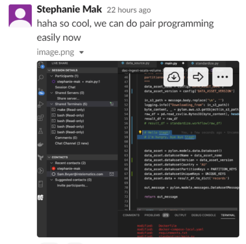 Pair programming screenshot