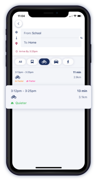handset_ridePlan-routeOptions (1) RidePlan RouteOptions in Mobile